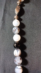 Necklace Handcrafted quartz – hematite – bead w/silver clasp and silver bead