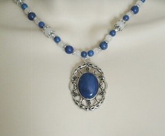 Lapis Lazuli And Moonstone Boho Bohemian New Age Metaphysical Art Deco Necklace