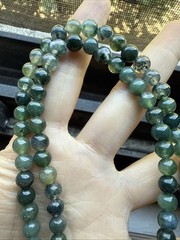 Elegant Moss Agate Necklace – Genuine Gemstone Beads