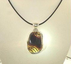 27mm 925 Sterling Silver Genuine Baltic Sea 2-Tone Honey Amber Pendant #6