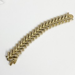 Rau Klikit Bracelet Gold Tone Metal Chevron Design 7 3/4″ Long