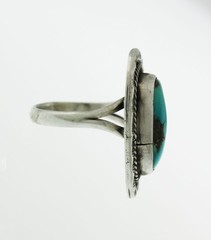 Old Pawn Navajo Native American Sterling Silver Turquoise Ring Size 9.75 11.8g