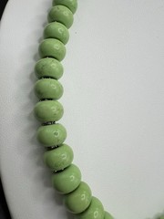 Beaded Necklace Dyed Apple Green Magnesite Rondelle Beads 925 Southwestern