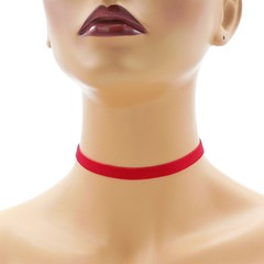 Red Velvet Choker 3/8 inch (9 – 10 mm) wide custom adjustable ribbon necklace