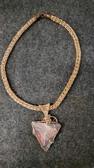 Hand Wrapped Mescalero Jasper Pendant With Hand Wrapped Chain