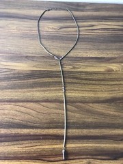 Quartz Crystal Necklace with metal chain 19.5″