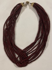 New Burgundy Murano Glass Bead Necklace