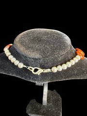 Handmade Beaded Necklace With Frosted Glass