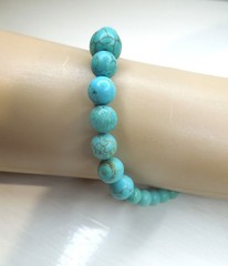 Blue beaded bracelet handmade with clasp boho southwestern turquoise look