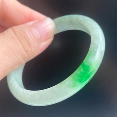Certified Green 55mm Natural Grade A Burma jadeite Bangle Bracelet