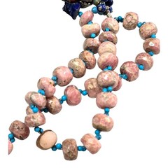 Lapis Lazuli, Rhodonite and Turquoise Beaded Necklace