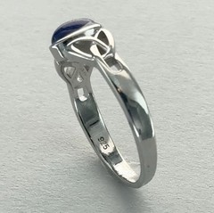 Oval Blue LAPIS LAZULI Celtic Ring – 925 STERLING SILVER #2e