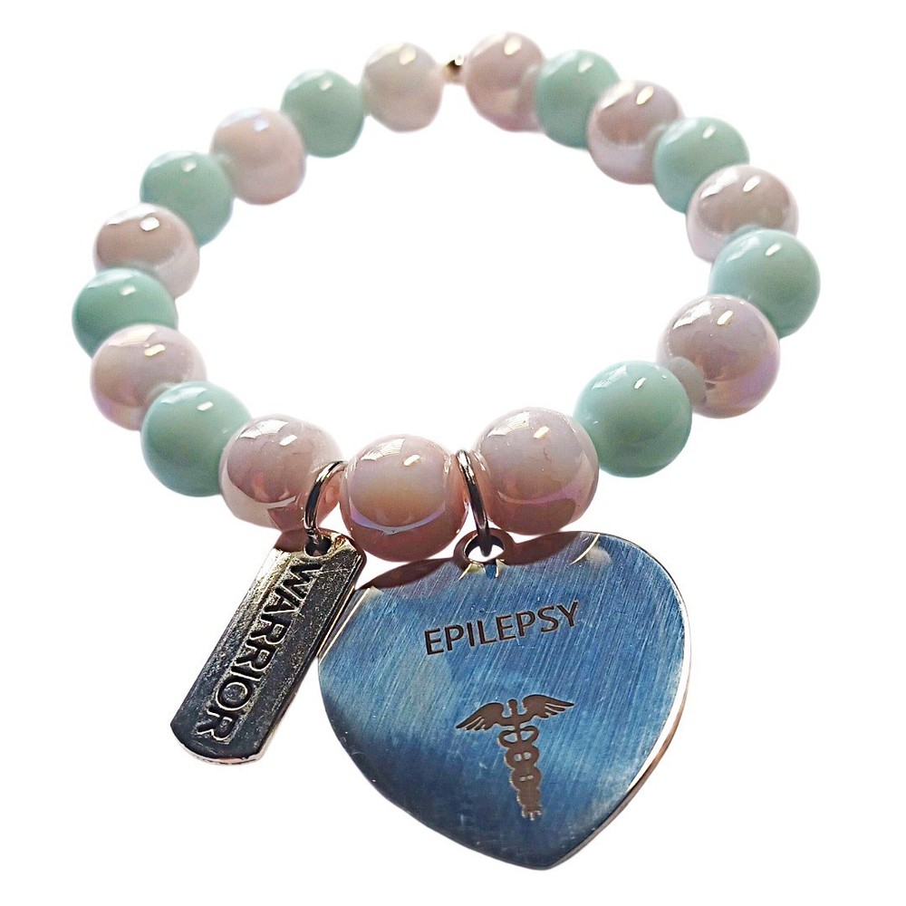 Medical Alert Epilepsy Charm Beaded Bracelet