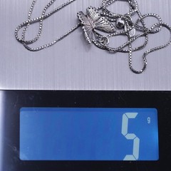 up to 26” Italian Dyadema sterling silver 925 box necklace butterfly pendant