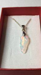 #361- 3.10ct Genuine Freeform Ethiopian Welo Opal on a 925 Sterling Silver Chain