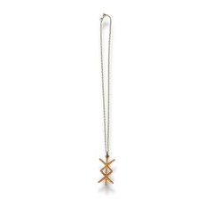 Necklace – Viking Protection Rune – Snake and Cable Link chains – Birch wood