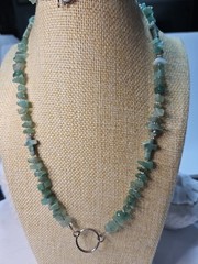 Jade Chip Lanyard Beautiful Green Jade With Crosses On Either Side 30 In Tested