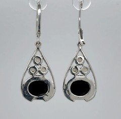 925 Sterling Silver Oval Labradorite Leverback Teardrop Earrings with Moonstone