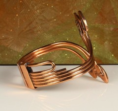MATISSE ORIENTALE Signed Copper Set Goldish Green Enamel 1950s Wearable Art 4pc