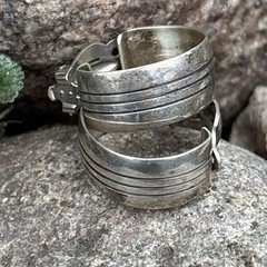 Happy Piasso Navajo Sterling Silver Clip On Hoop Earrings Native 925
