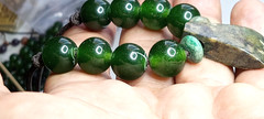 Serpentine and Green Jade beads, handmade adjustable necklace.