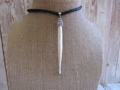 Red Fox Penis Bone Pendant Necklace Love Bone Boho Jewelry Animal Silver Leather