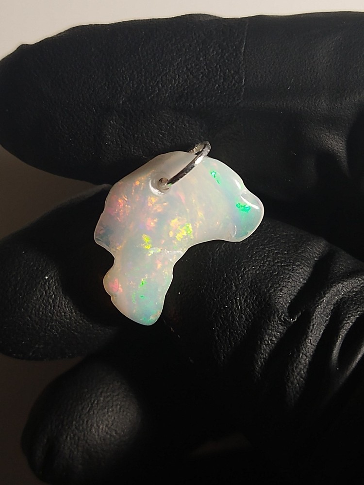 Gorgeous Opal Bigger Size Freeform Pearly White Base Pendant