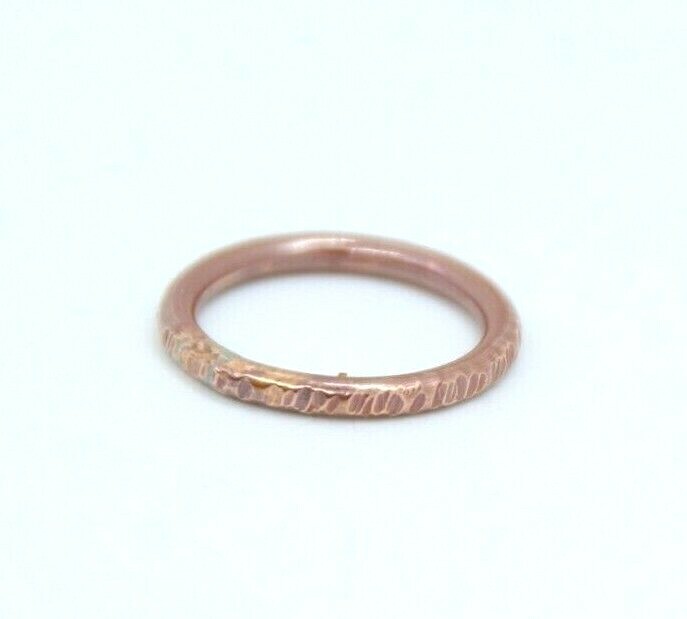 Copper Ring Stackable Hammered Rings band Size 3.5 Wedding Ring Unisex thin 2mm