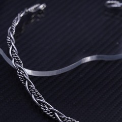 15”, Mexican sterling silver 925 woven braided cable choker collar necklace