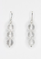Quartz Crystal 8mm Faceted Round .925 Sterling Silver Gemstone Earrings 1 1/2″