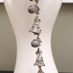 Novica bracelet artisan crafted bell charms sterling silver Indonesia 7.25 in