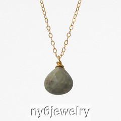 Minimalist Cat’s Eye Drop Pendant & 14K Rose Gold Filled Chain Necklace 17″