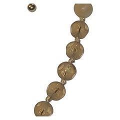 Hand Tied Faceted Glass & Stone Beaded Necklace Beige & Pale Blue Tones 16″-19″