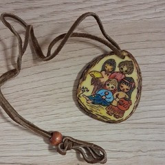 70s Hand Painted Jama Pendant
