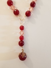 Artisan Medieval Princess Styled Undrilled focal Red,Pink Preciosa, Red Quartz