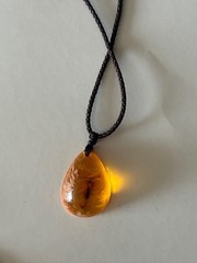 Handmade Amber Pendant with Scorpion inside