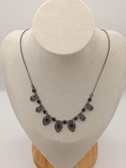 Handcrafted Bohemian style silver red garnet necklace