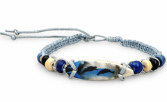 Surfboard Bracelet Anklet Macrame Hemp Dolphin Wood Beads Adjustable Unisex