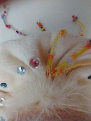Brooch Pin Handmade Fabric Textile Art Artisan Made New Rubbit Spring Accessory