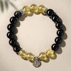 Natural Obsidian Bracelet Mala Beads Fashionable Bracelet for Men and Women