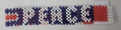 Handmade African Bracelet England Flag With PEACE Wording 9″ Around 3/4″ Width