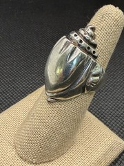 CONCH SHELL~HANDMADE MEXICO ~FINE STERLING SILVER~ DOME RING~SZ7~17 GRS