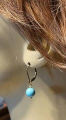 8mm or 10mm lab Turquoise Interchangeable Earring Charms Sterling, Rose or YG