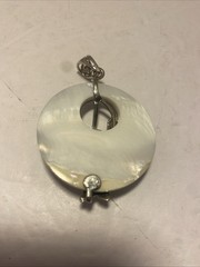 Flower Style Handmade Natural Abalone Shell Gemstone Silver Necklace Pendant