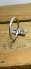 Sterling Silver .925 Ring Labradorite Ring Three Stone Ring size 7.25 Handmade
