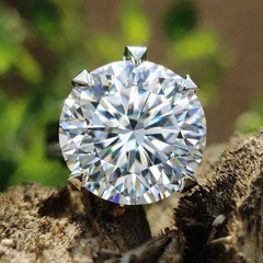 HUGE Certified 50 Ct Diamond Solitaire Statement Ring, FREE Diamond Studs
