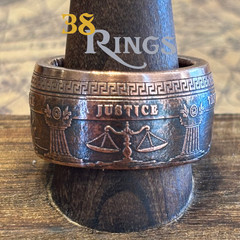 COPPER 4 Cardinal Virtues Coin Ring EDC Reminder Size 7-14 USA United States
