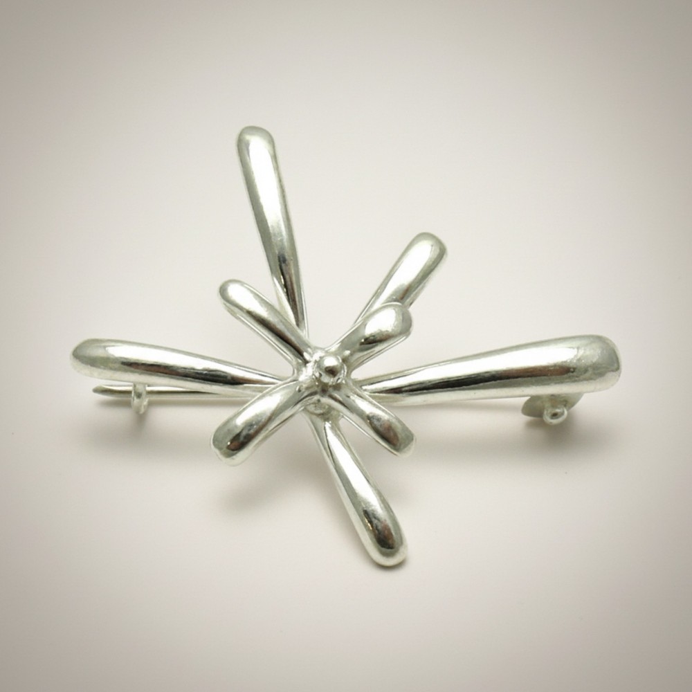 Handmade Sterling Silver Brooch Solid Stamped 925 Nickel Free