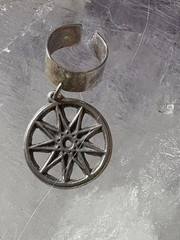 Ear Cuff with 9 Pointed Star 92.5 Psychic power Handmade Signed by JKL 614