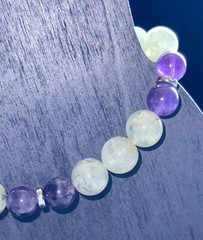 Prehnite/Amethyst Quartz Crystal Bracelet,Metaphysical,Reiki,Jewelry,Gem,Unique
